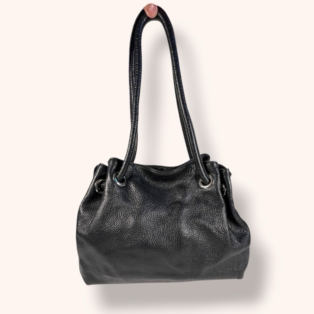 FURLA Black Pebbled Leather Hobo Shoulder Bag - Picture 2 of 12